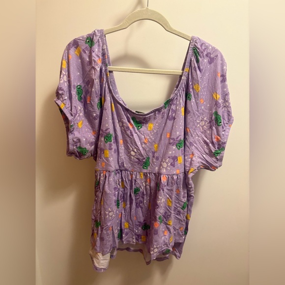 Torrid Disney Tangled Babydoll Heritage Slub Puff Sleeve Top, Size 3 (22/24) - Picture 4 of 6